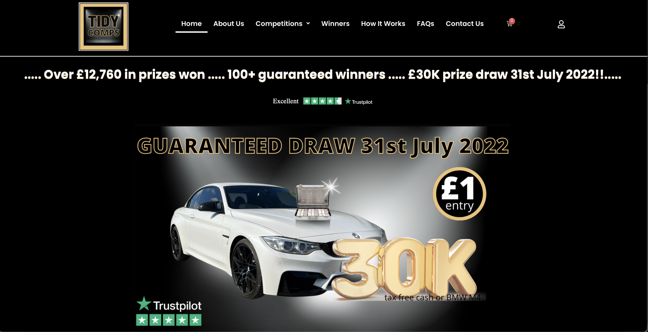 tidy comps home Raffle Website
